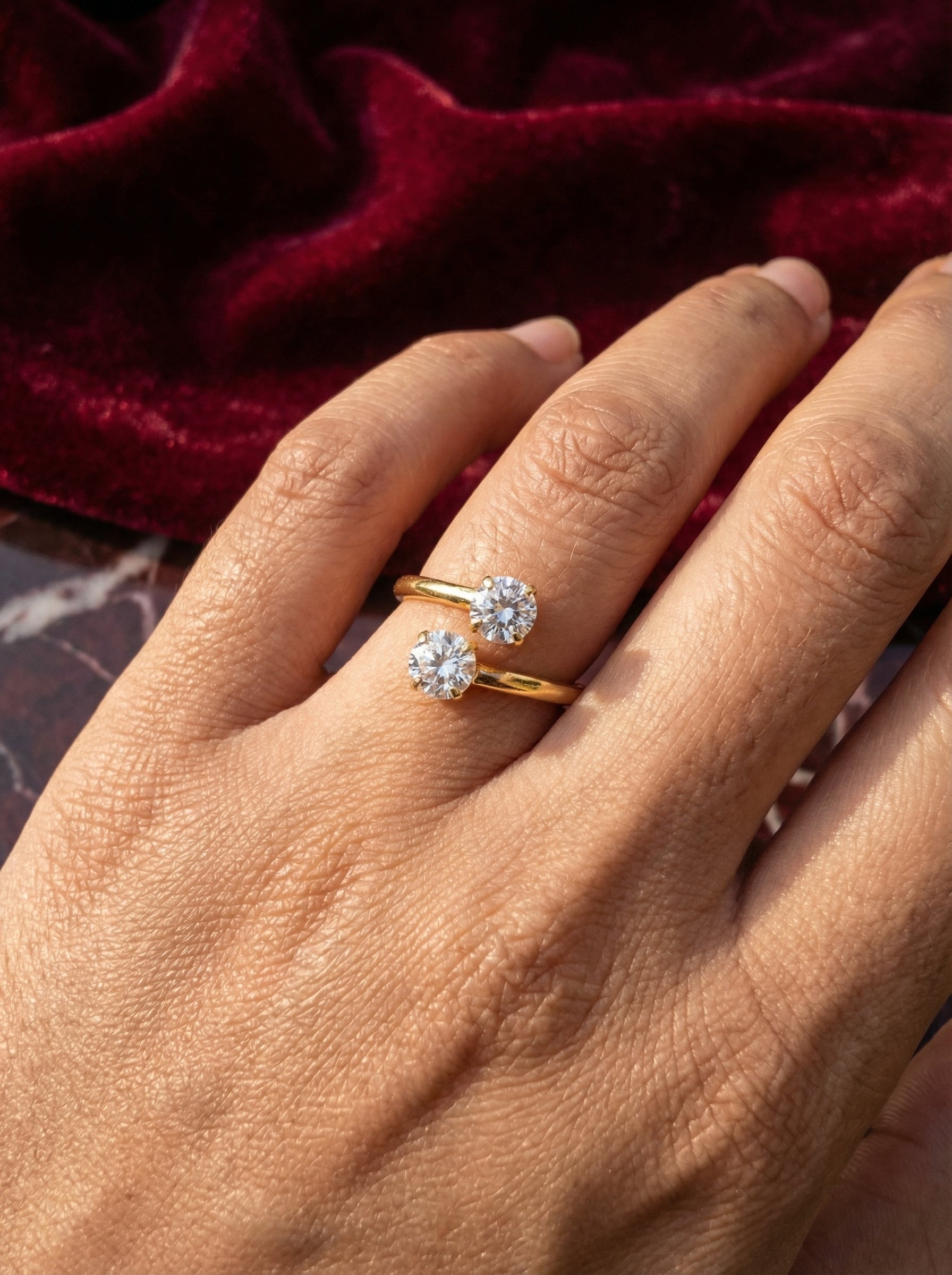 Elegant Crystal Stone Ring - Gold Plated (Copy) (Copy)